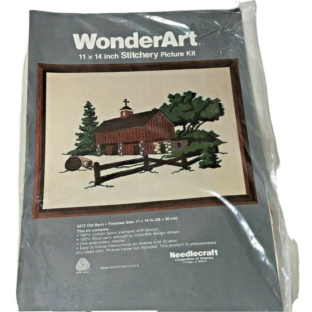 Wonderart Needlecraft 5372 Old Barn 11 X 14" Kit
